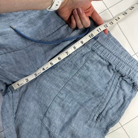 Athleta Pants Womens 8 Blue Retreat Linen Jogger Resort Travel Sporty Breathable - Picture 8 of 11
